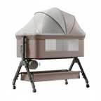 Electric Baby Rocking Bed with Bluetooth Music & Timer, Portable Foldable Bassinet Bedside Sleeper with Mosquito Net, Multi-Gear Swing