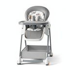 Baby Eating Chair with Wheels, Adjustable Reclining Foldable Highchair, Multifunctional Dining Chair for Toddlers with Easy-Clean Tray