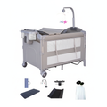4-in-1 Multifunctional Baby Crib with Rocker & Changing Table, Electric Rocking Bed, Foldable Playpen for Newborn 0-3 Years, Free Assembly