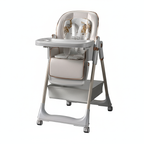 2-in-1 Multifunction Baby High Chair, Foldable Reclining Feeding Chair with Smooth Wheels, Adjustable for Newborn to 6 Years Old, EU Stock