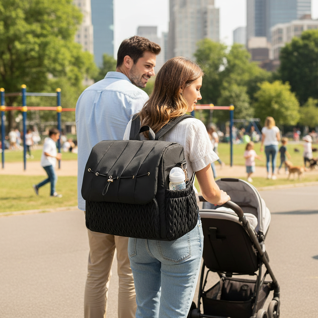 Diaper Bag Large Diaper Backpack Stylish Toddler Baby Maternity Bags Travel Backpacks with Insulated Pockets Changing Pad Stroll