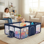 IMBABY Baby Playpens Cartoon Baby corral With Protective Angle Baby Playground Safety Activities for Baby Balls Pool Park