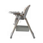 2-in-1 Multifunction Baby High Chair, Foldable Reclining Feeding Chair with Smooth Wheels, Adjustable for Newborn to 6 Years Old, EU Stock