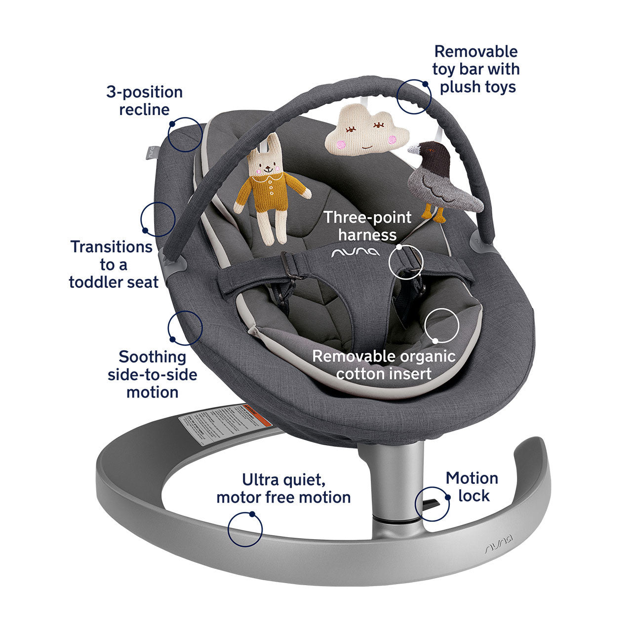 Nuna LEAF Grow Baby Seat with Toy Bar