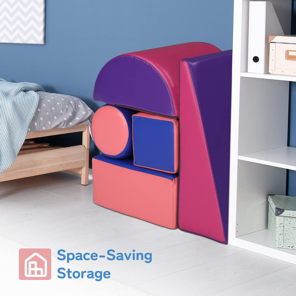 JOYMOR 5-Piece Soft Foam Climbing Blocks and Crawl Activity Playset