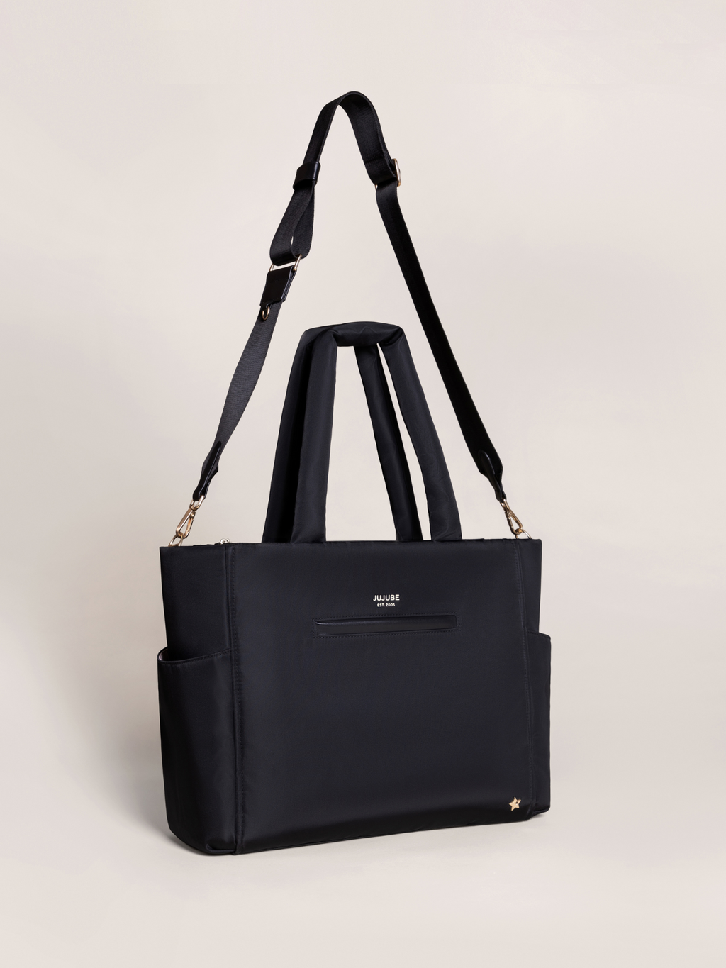 JuJuBe Utility-Strap Tote Diaper Bag - Black
