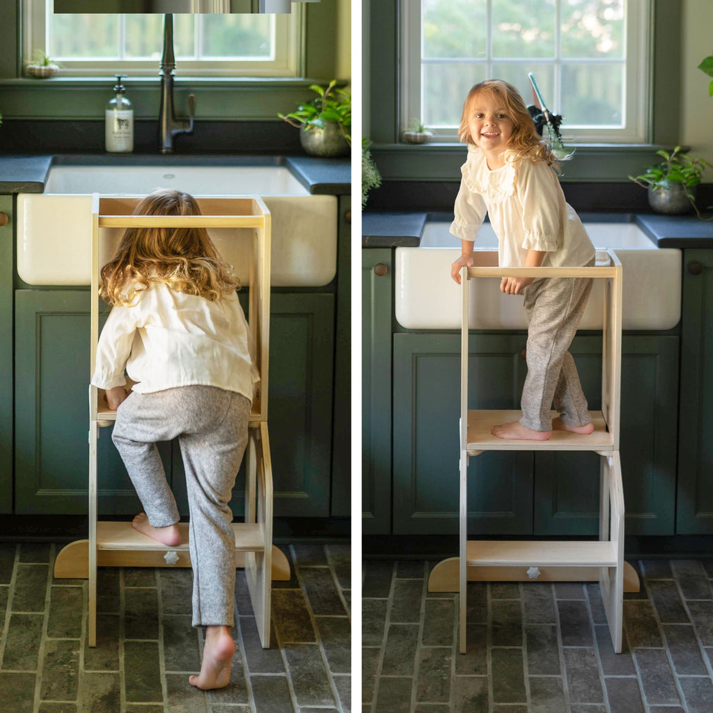Busy Kids 2-In-1 Kitchen Tower and Kids Art Desk