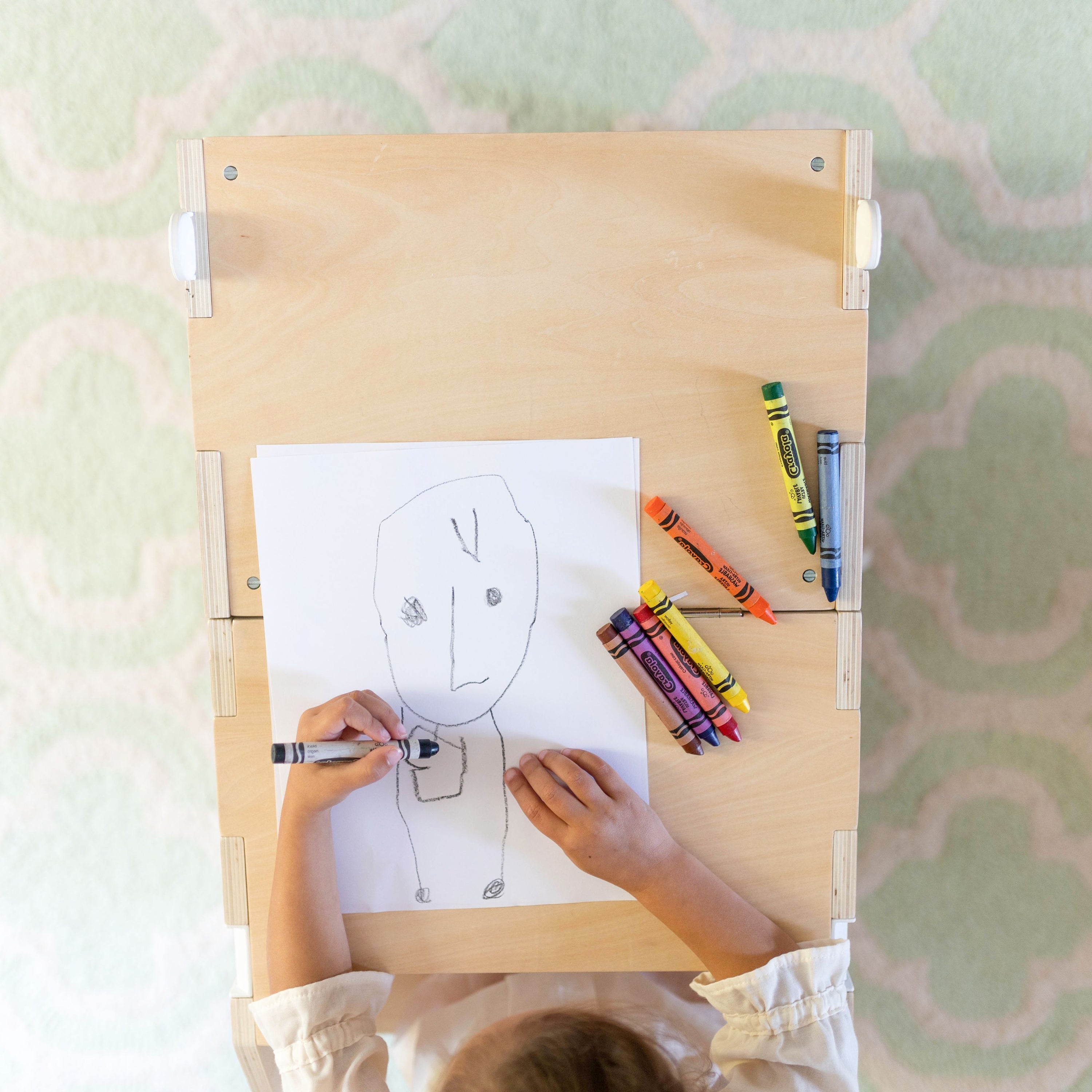Busy Kids 2-In-1 Kitchen Tower and Kids Art Desk
