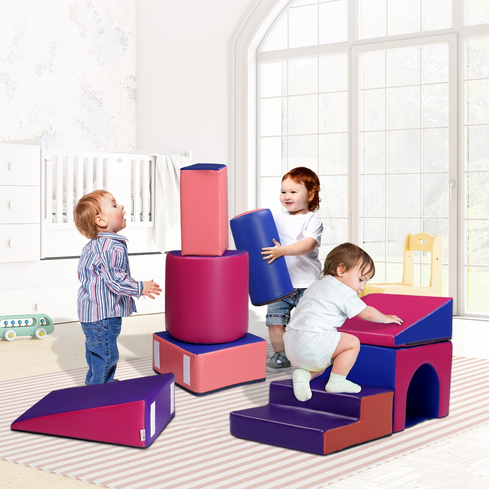 JOYMOR 3-Piece Foam Climbing Blocks Activity Playset
