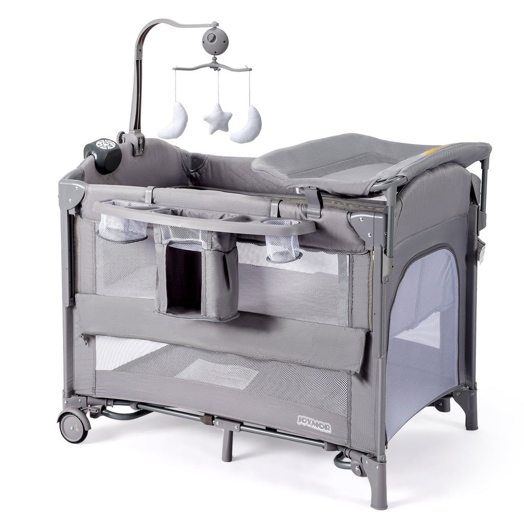 JOYMOR 9 in 1 Bedside Bassinet Baby Crib with Changing Table