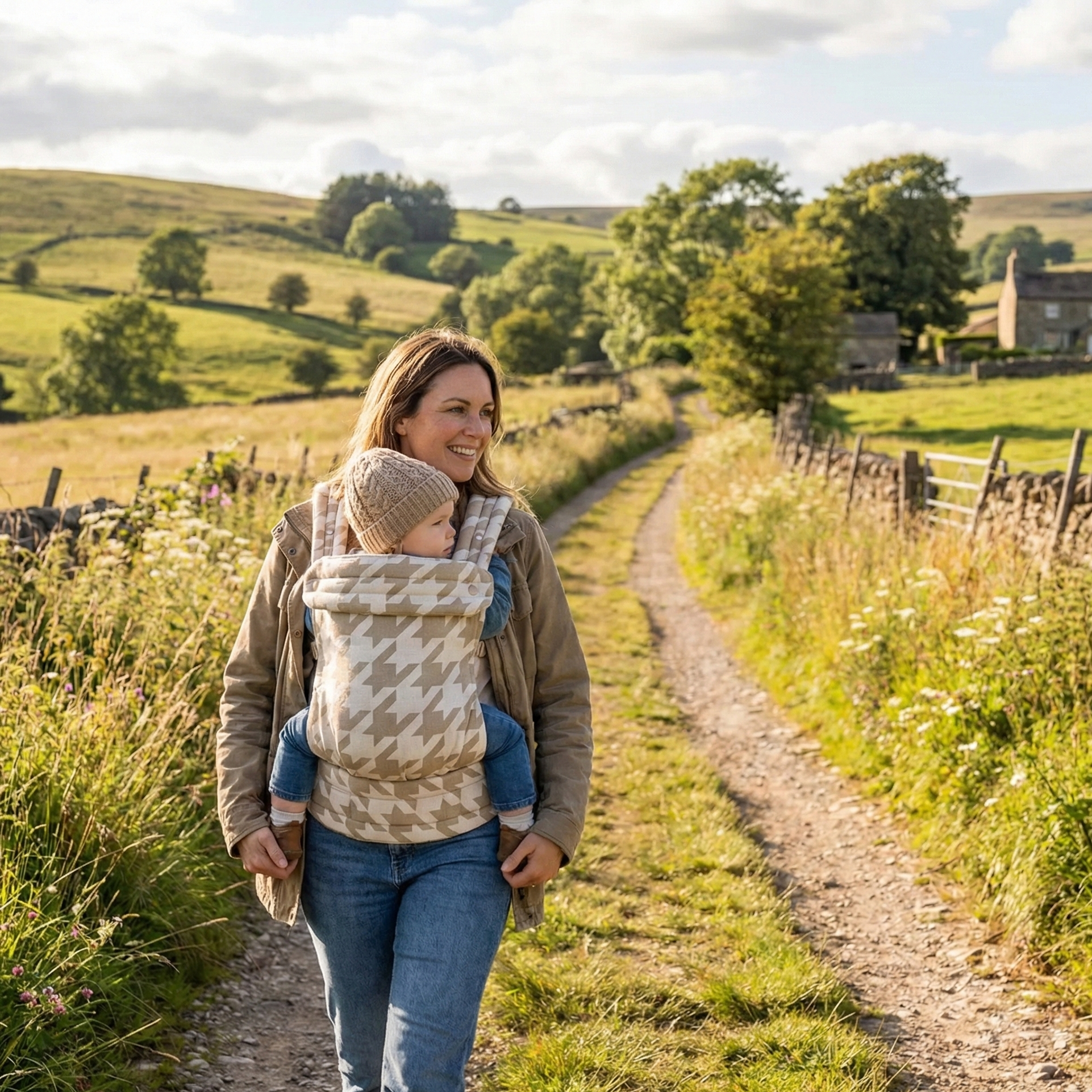 Porte-bébé ergonomique en coton & lin