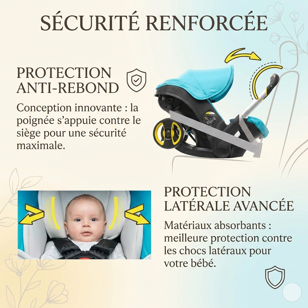 Ensemble Poussette bébé 3 en 1 : siège auto + poussette en un geste