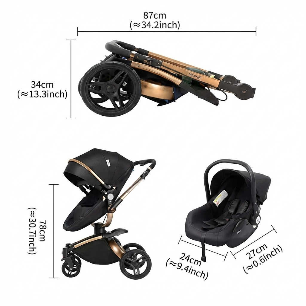 Ensemble Poussette 3-en-1 (nacelle + poussette + siège auto)