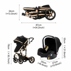 Ensemble Poussette bébé 3-en-1 (poussette + nacelle + siège auto)