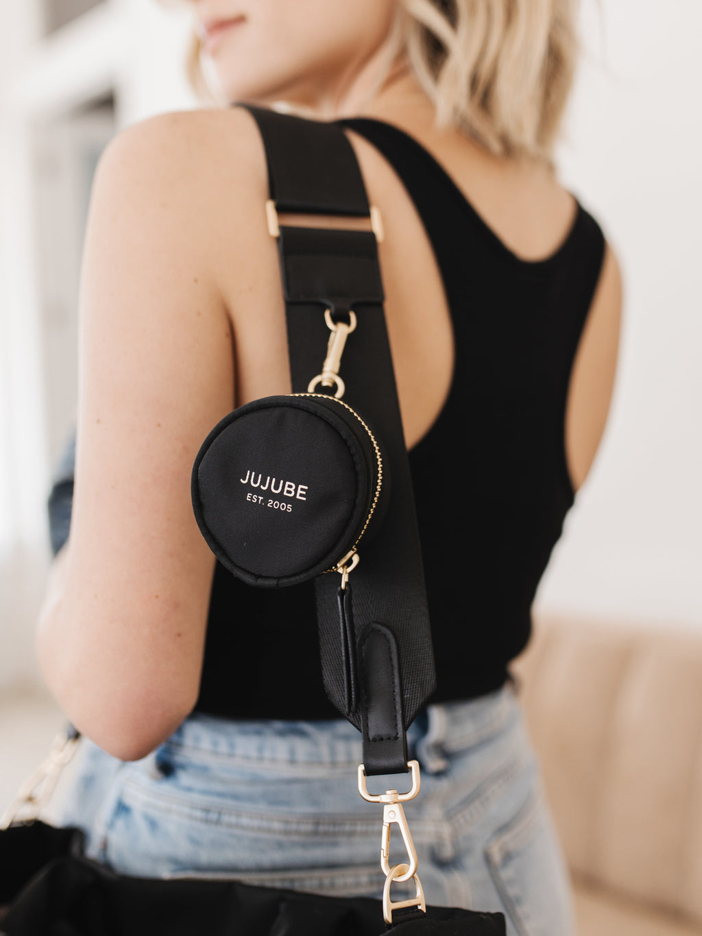 JuJuBe Utility-Strap Tote Diaper Bag - Black