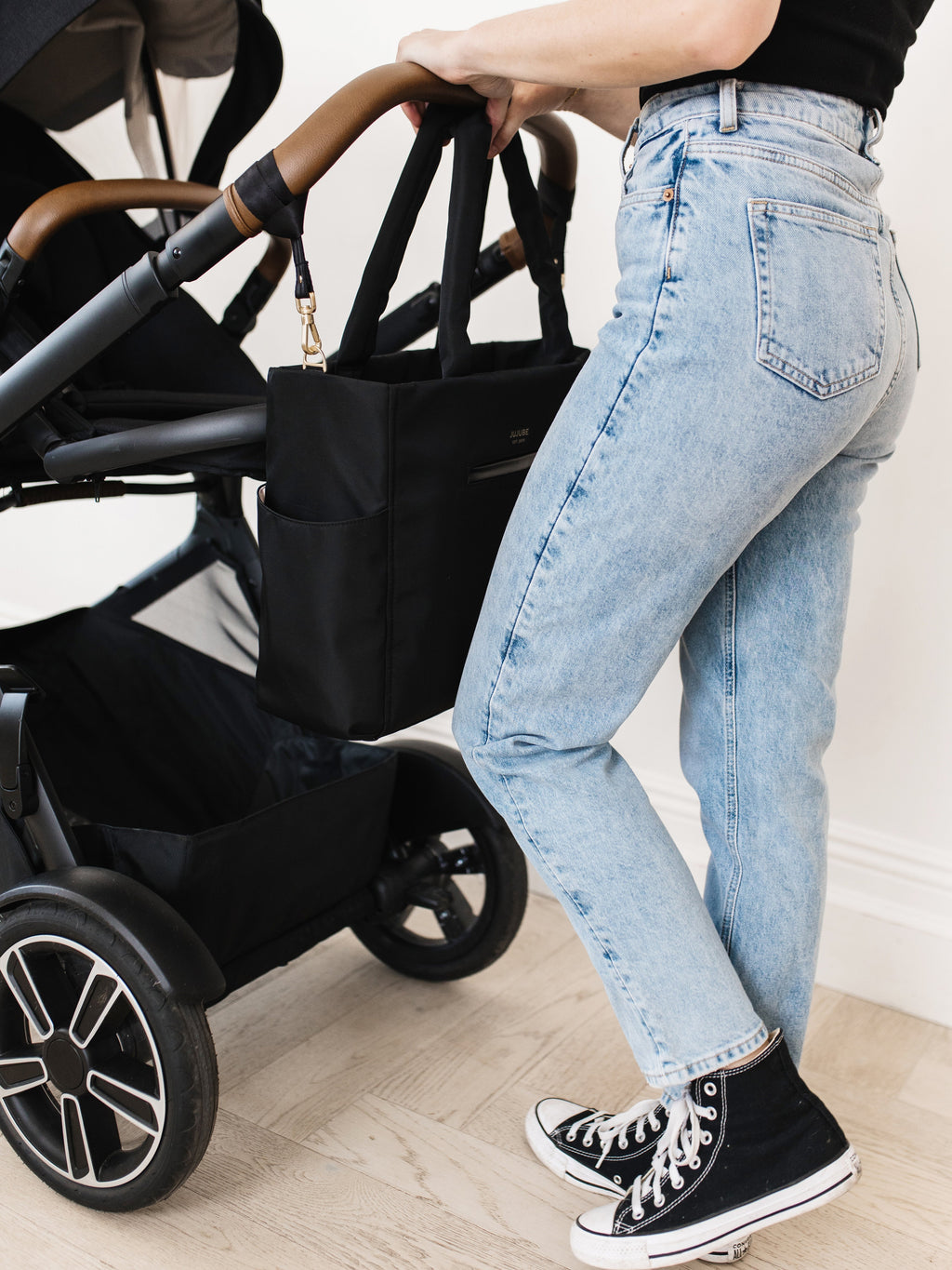 JuJuBe Utility-Strap Tote Diaper Bag - Black