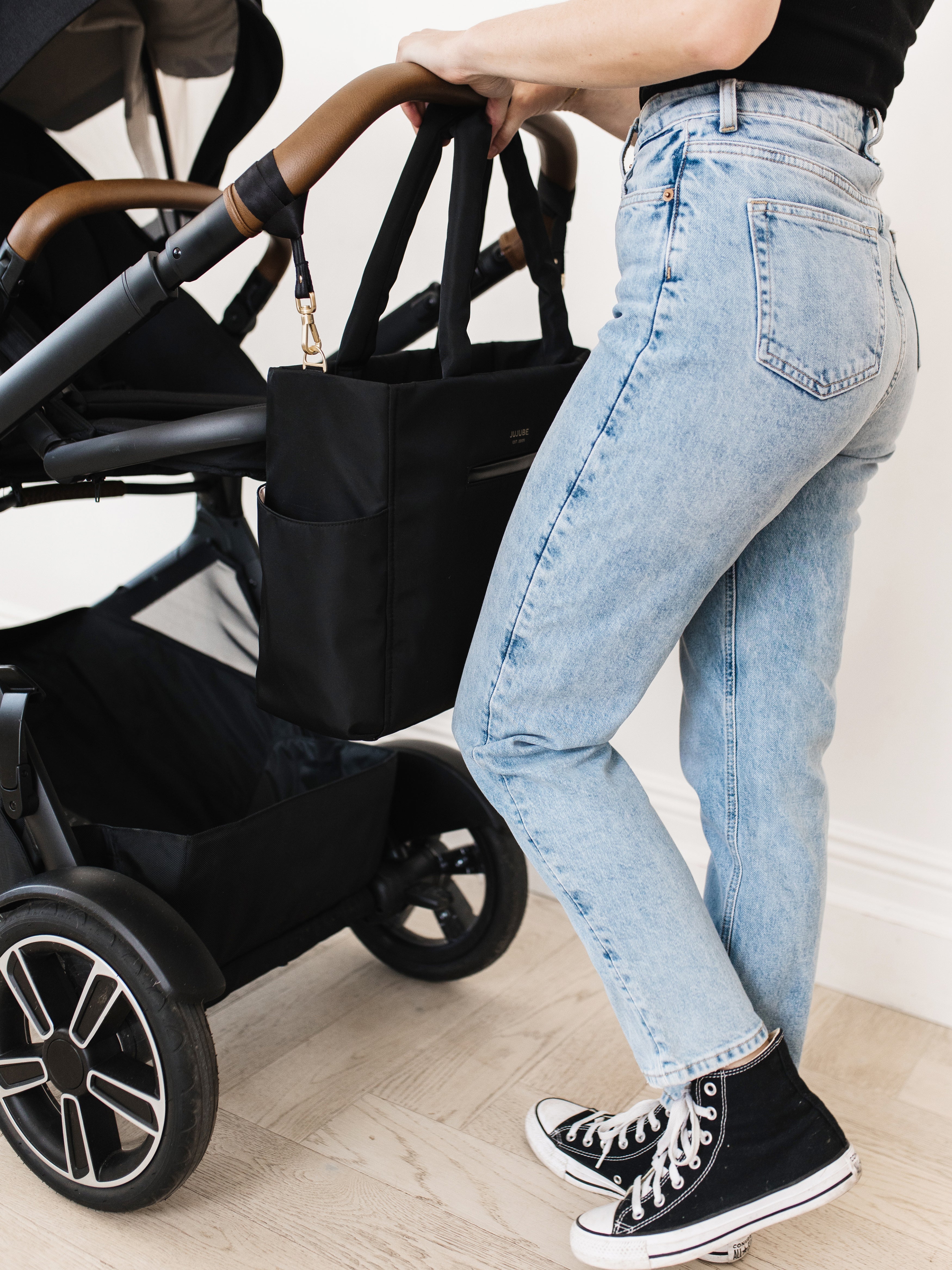 JuJuBe Utility-Strap Tote Diaper Bag - Black