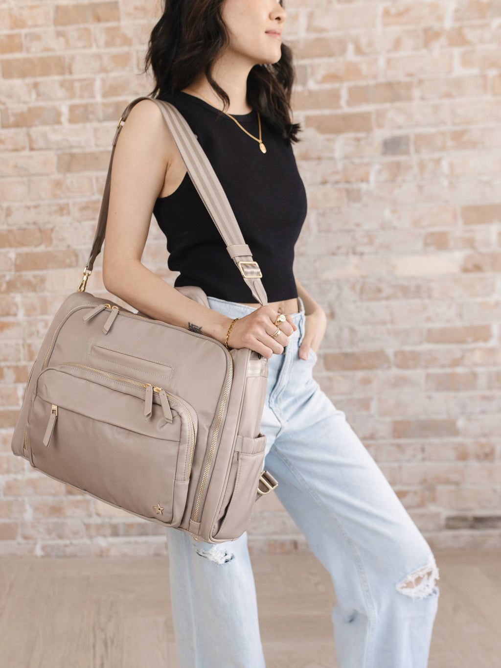 JuJuBe Satchel Diaper Bag - Taupe