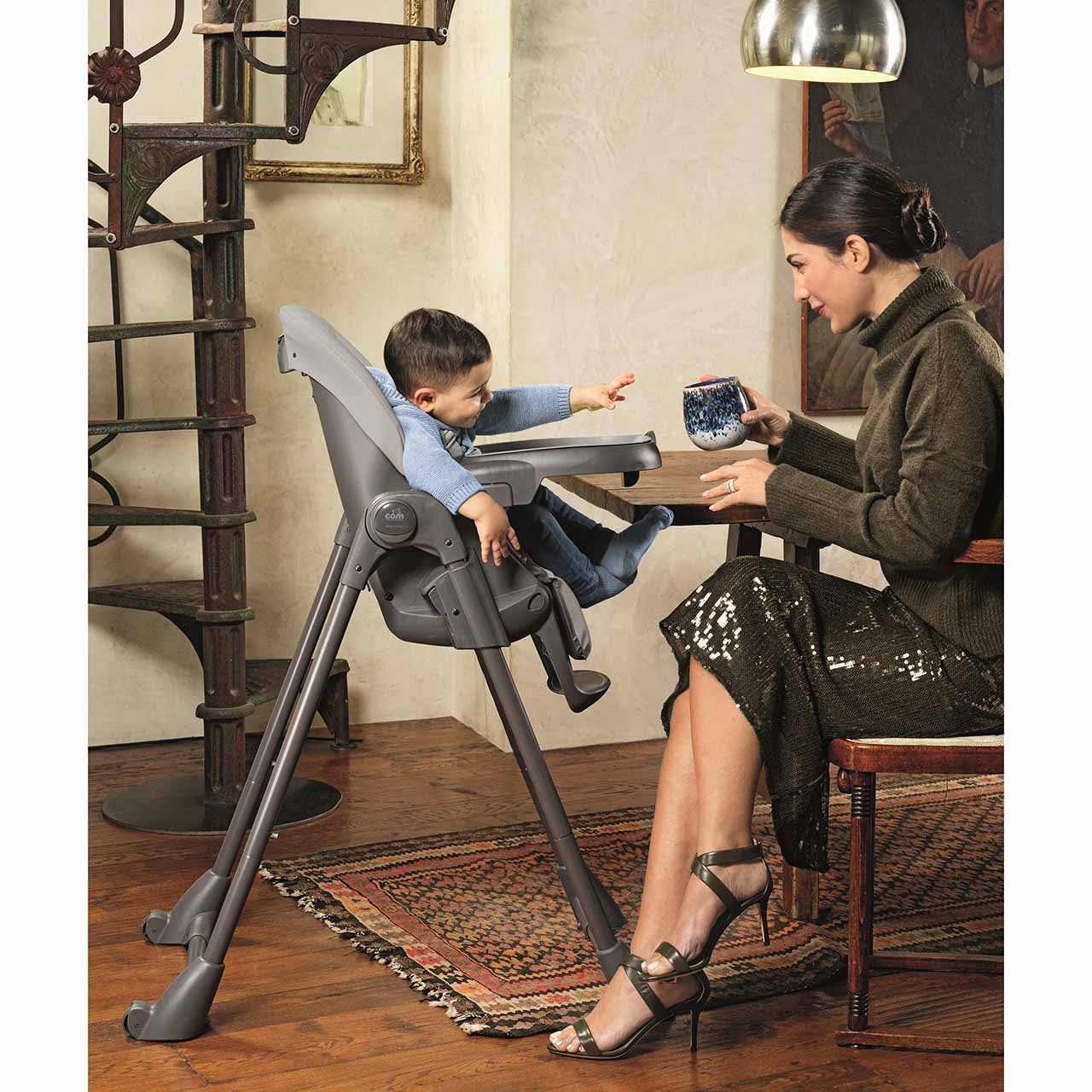 CAM Pappananna High Chair in Gray