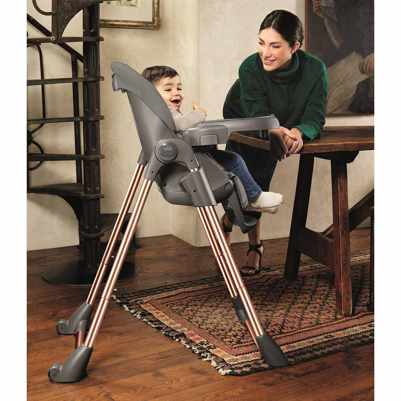 CAM Pappananna High Chair in Rose Gold