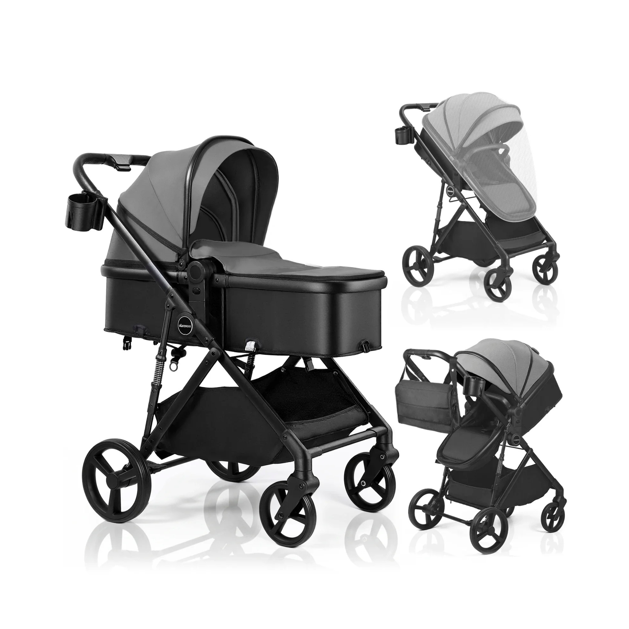 Poussette 2-en-1 Réversible – de la naissance à 3 ans