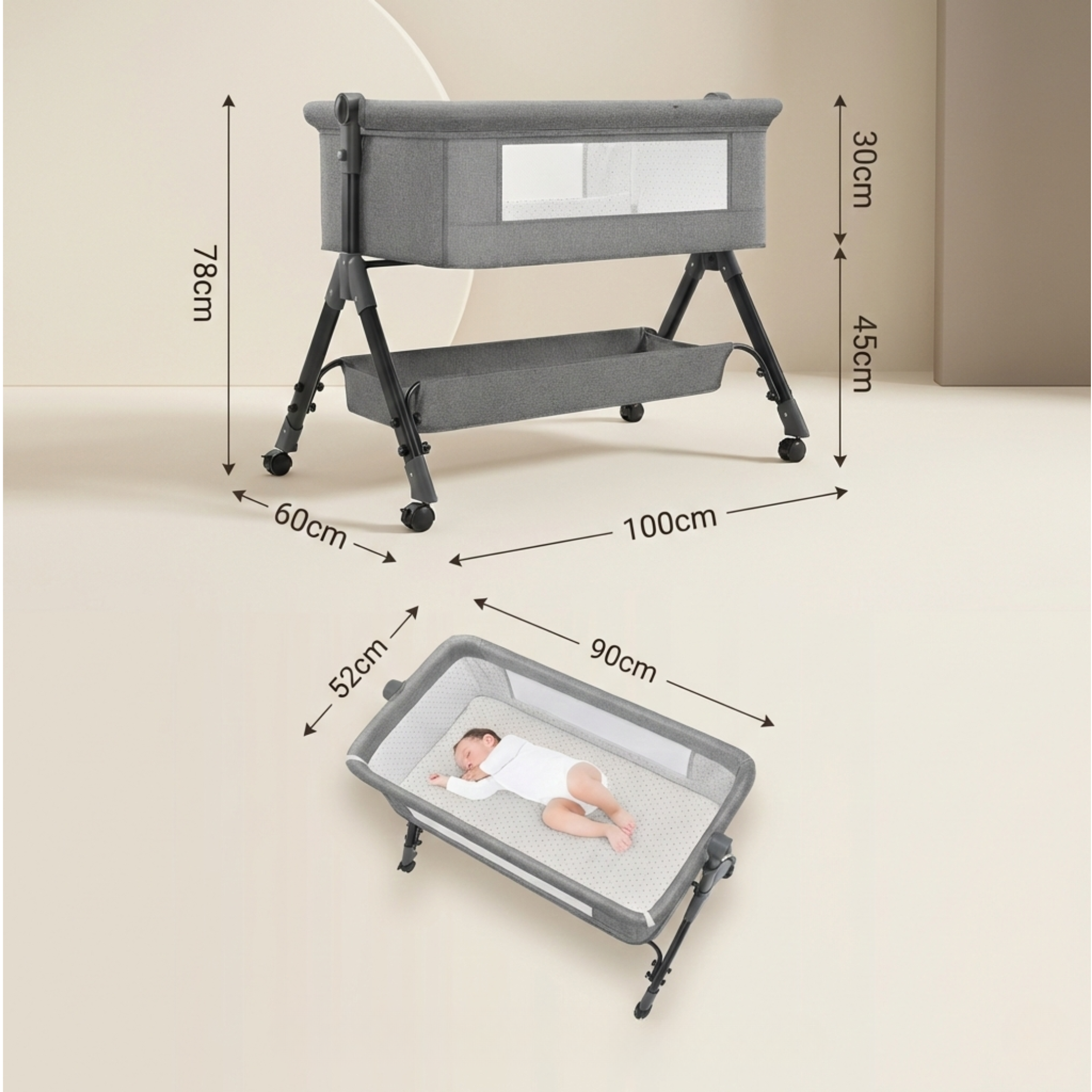Lit cododo évolutif avec balancement + moustiquaire