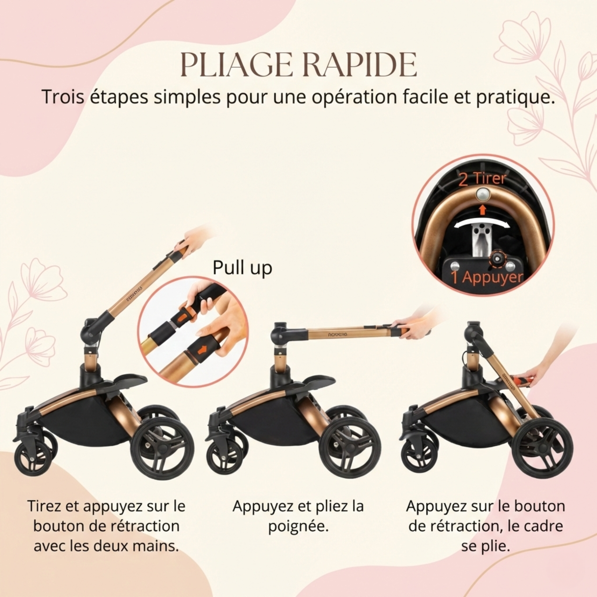 Ensemble Poussette 3-en-1 (nacelle + poussette + siège auto)