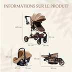 Ensemble Poussette 3-en-1 (Poussette + Nacelle + Cosy)
