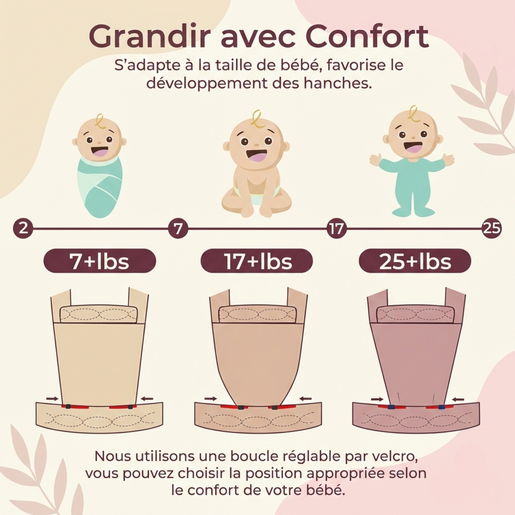 Porte-bébé ergonomique – Coton & lin