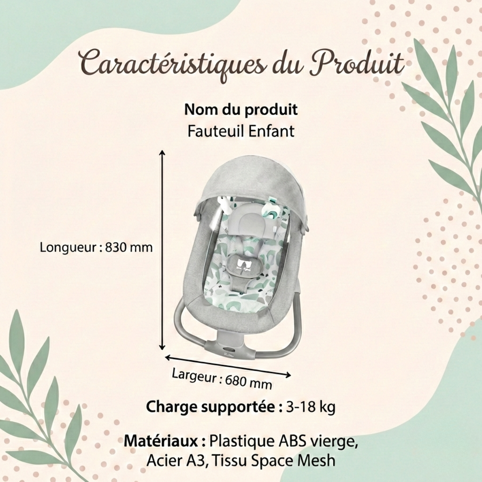 Balancelle électrique bébé avec télécommande