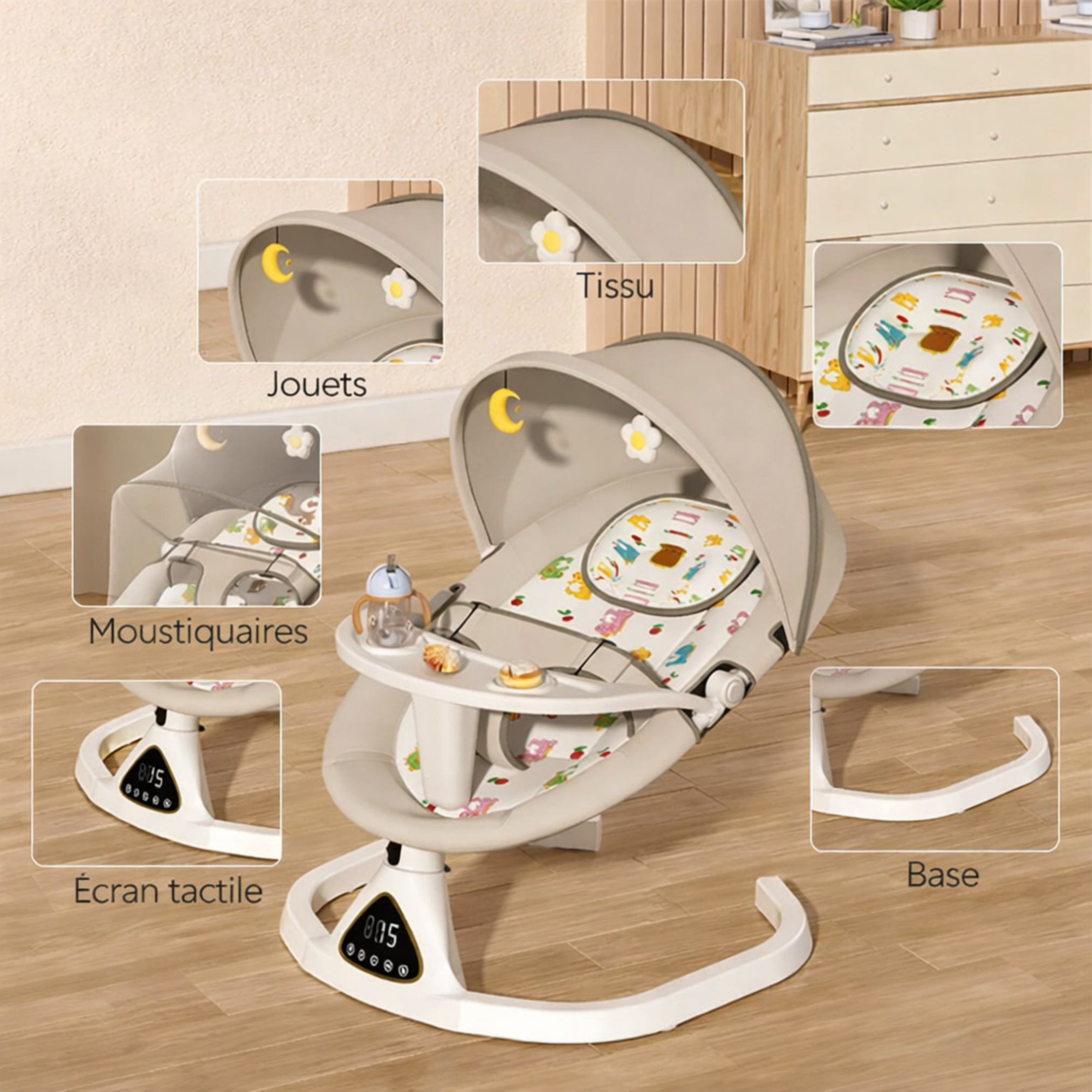 Balancelle électrique bébé - Musique + Bluetooth