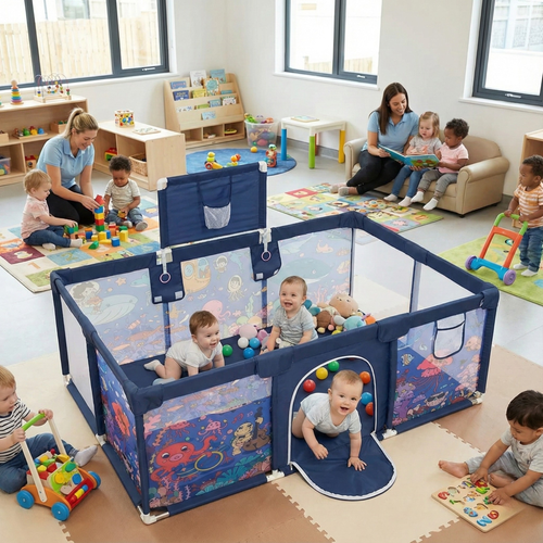 Aire de jeux pour enfants 238 × 124 × 66 cm - Rouge ou Bleu