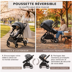 Poussette 2-en-1 Réversible – de la naissance à 3 ans