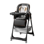 2-in-1 Multifunction Baby High Chair, Foldable Reclining Feeding Chair with Smooth Wheels, Adjustable for Newborn to 6 Years Old, EU Stock