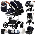 3-in-1 Baby Stroller & Car Seat Combo, High-Landscape Lightweight Pram, Easy Fold Compact Travel System for Newborn Infant and Toddler