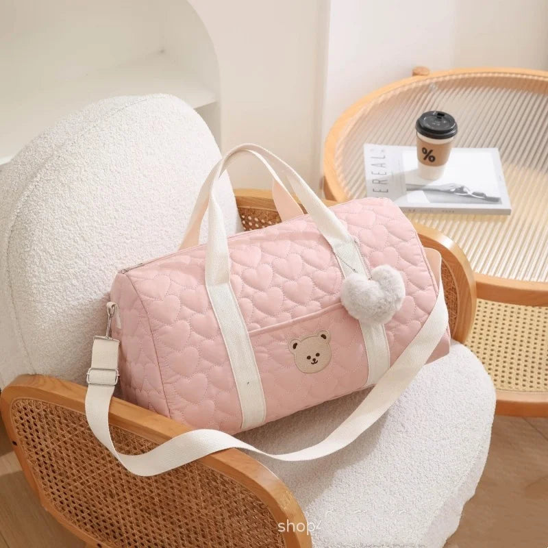 Baby Diaper Bag Cute Cartoon Shoulder Bag with Zipper Messenger Bag Mom Bag Storage Bag Luggage Tote Bag for Travel