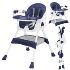 Foldable Baby High Chair (6+ Months): Large Anti-Slip Pad, Toy Rack & Easy-to-Clean Feeding Design – Model E500
