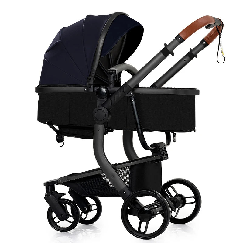 3-in-1 Baby Stroller & Car Seat Combo, High-Landscape Lightweight Pram, Easy Fold Compact Travel System for Newborn Infant and Toddler