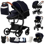3-in-1 Baby Stroller & Car Seat Combo, High-Landscape Lightweight Pram, Easy Fold Compact Travel System for Newborn Infant and Toddler