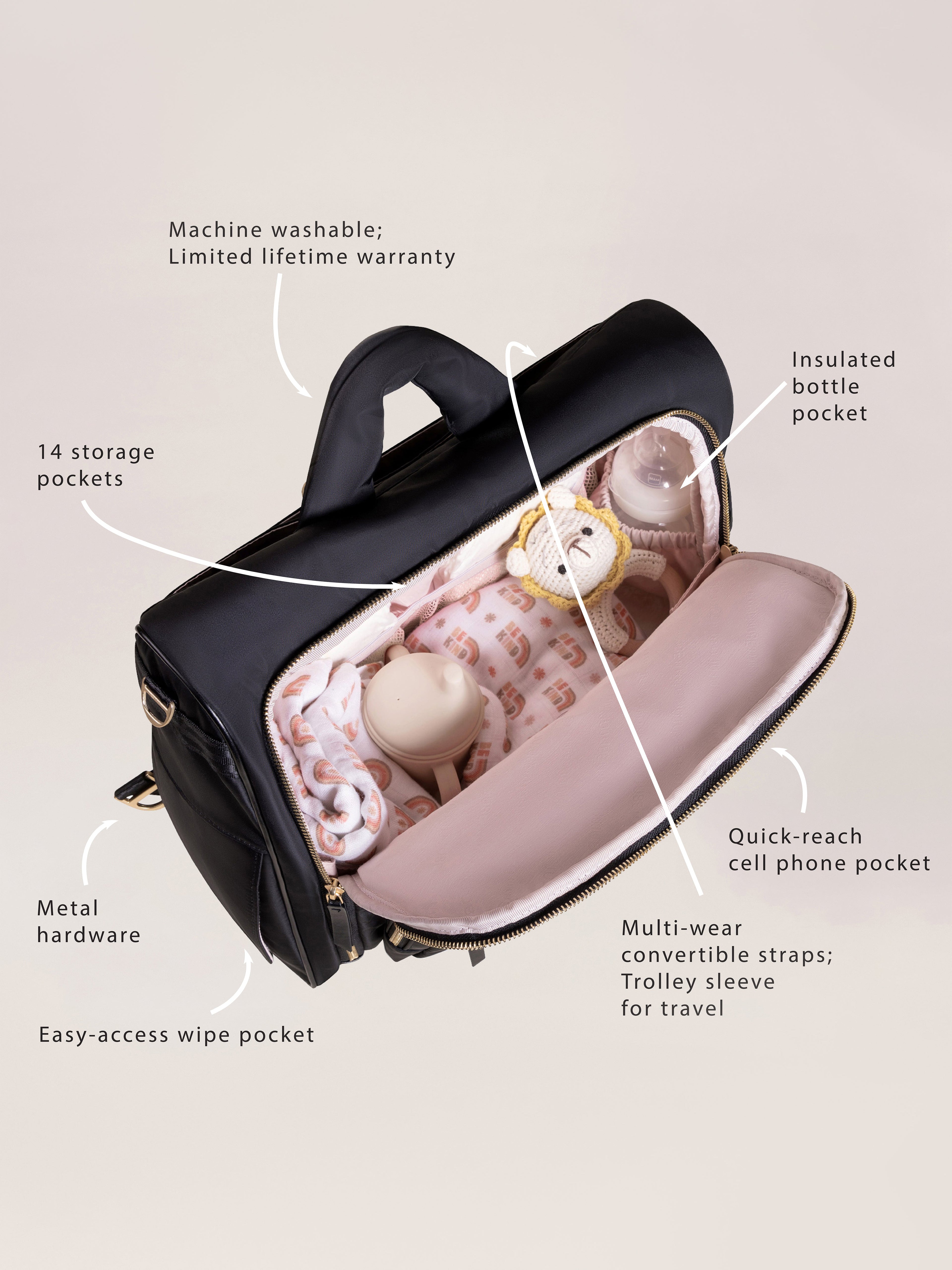 JuJuBe Satchel Diaper Bag - Black