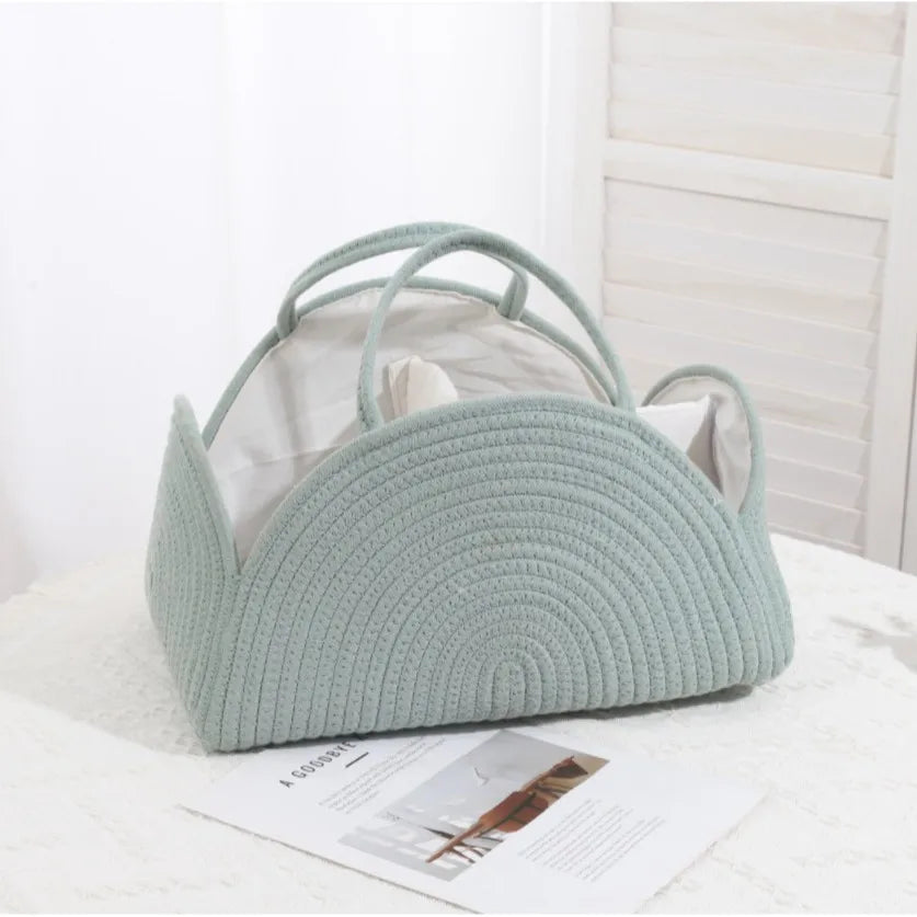 Mummy Bag Baby Storage Nursery Organizer Basket Infant Diaper Bag with Handle Caddy Changing Nappy Kids Storage Carrier