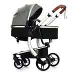 3-in-1 Baby Stroller & Car Seat Combo, High-Landscape Lightweight Pram, Easy Fold Compact Travel System for Newborn Infant and Toddler