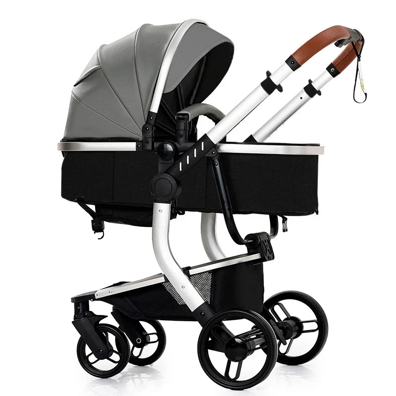 3-in-1 Baby Stroller & Car Seat Combo, High-Landscape Lightweight Pram, Easy Fold Compact Travel System for Newborn Infant and Toddler