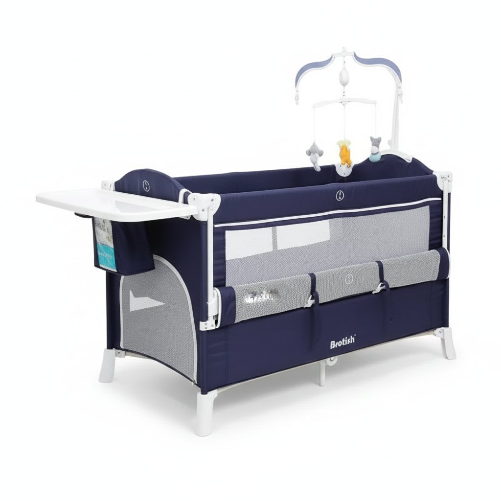 IMBABY Baby Cribs Portable Cribs for Baby with Diaper Table Baby Bed Multifunctional Cradle for Baby 0-6 Children's Cots