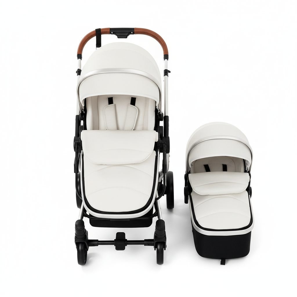 3-in-1 Baby Stroller & Car Seat Combo, High-Landscape Lightweight Pram, Easy Fold Compact Travel System for Newborn Infant and Toddler