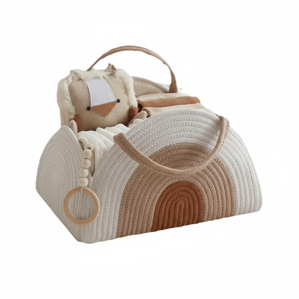 Mummy Bag Baby Storage Nursery Organizer Basket Infant Diaper Bag with Handle Caddy Changing Nappy Kids Storage Carrier