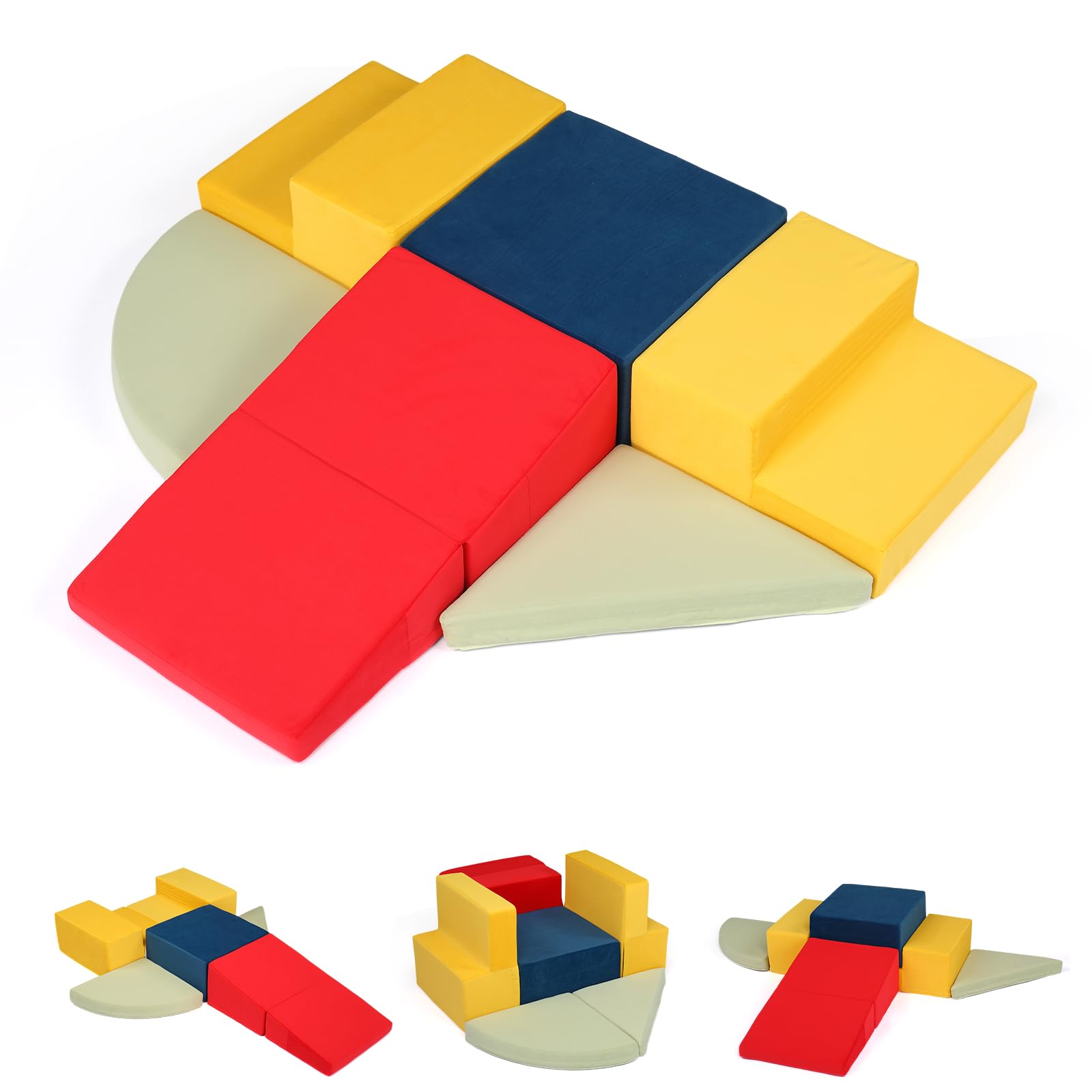 JOYMOR 6-Piece Climbing Toys for Toddlers Soft Play Foam Blocks