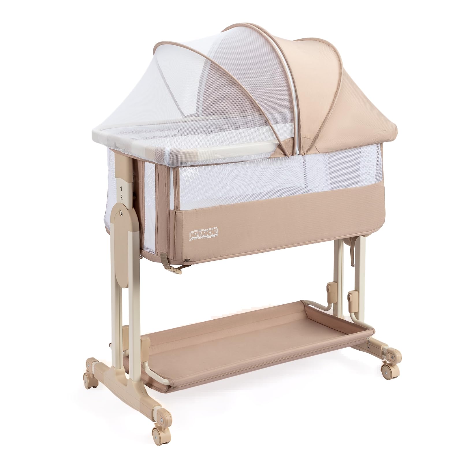 JOYMOR 4 in 1 Baby Bassinet Bedside Sleeper Adjustable Crib for Newborn