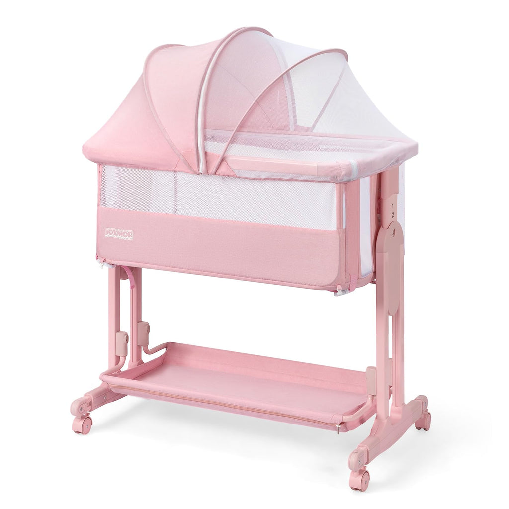 JOYMOR 4 in 1 Baby Bassinet Bedside Sleeper Adjustable Crib for Newborn