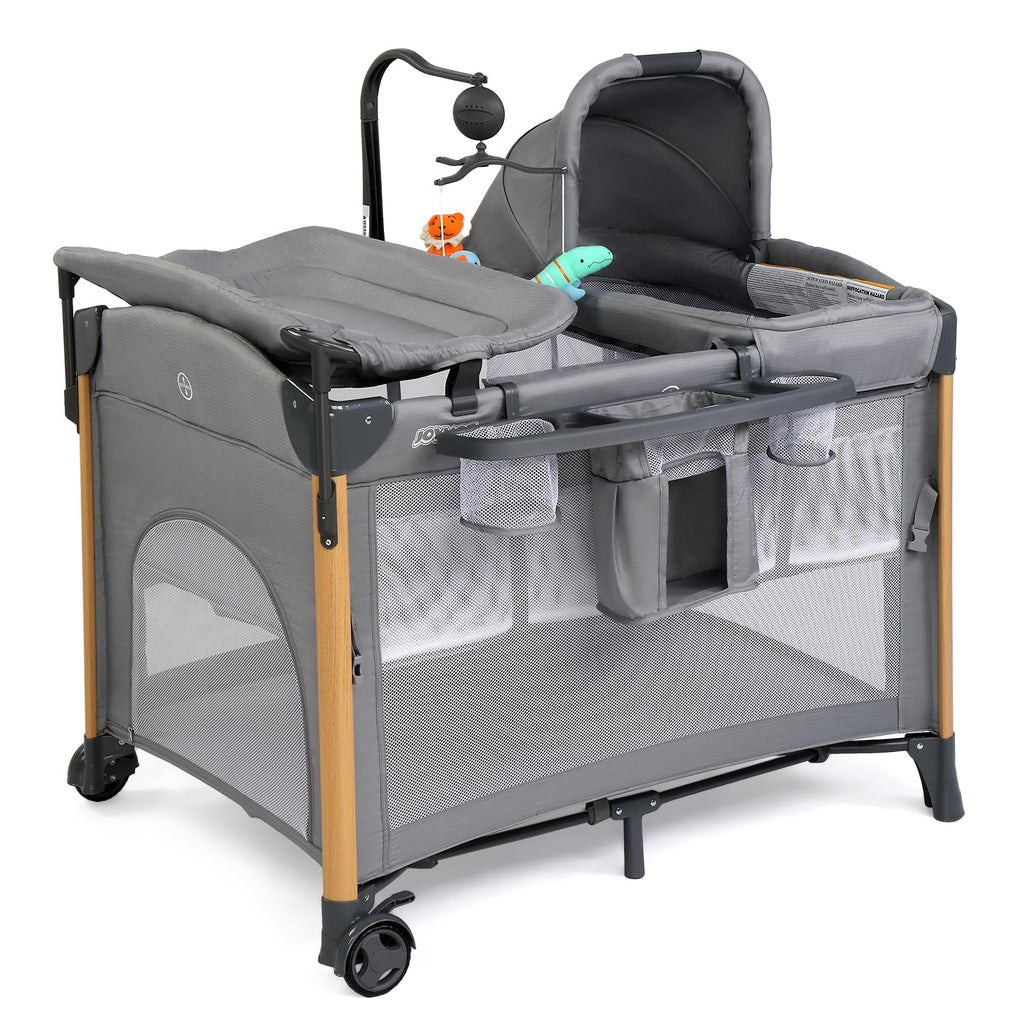 JOYMOR 7 in 1 Bassinet Bedside Crib All in One Nursery Center Baby Sleeper with Changing Table